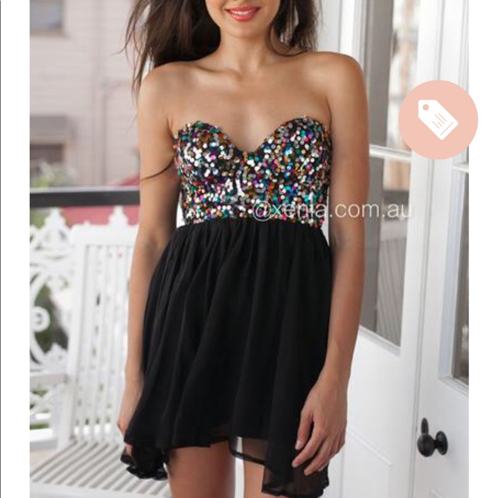 Black, sequence dress. AUS 6, US 0. - Picture 1 of 2